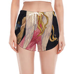 Watercolor Virgo Zodiac Sign Print Women's Split Running Shorts