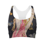 Watercolor Virgo Zodiac Sign Print Women's Sports Bra