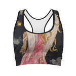 Watercolor Virgo Zodiac Sign Print Women's Sports Bra
