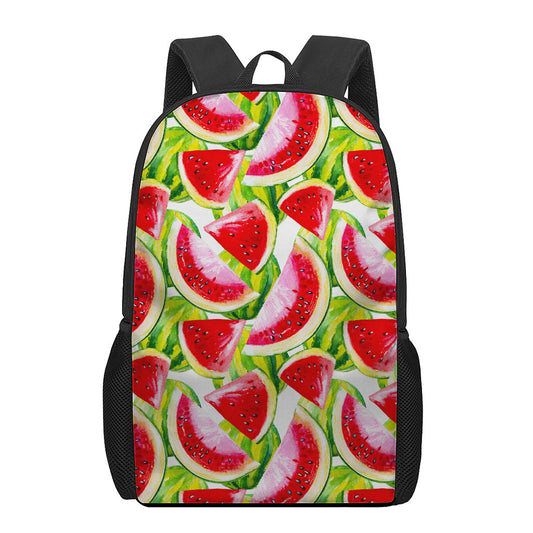 Watercolor Watermelon Pattern Print 17 Inch Backpack
