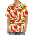 Watercolor Watermelon Pattern Print Aloha Shirt