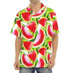 Watercolor Watermelon Pattern Print Aloha Shirt