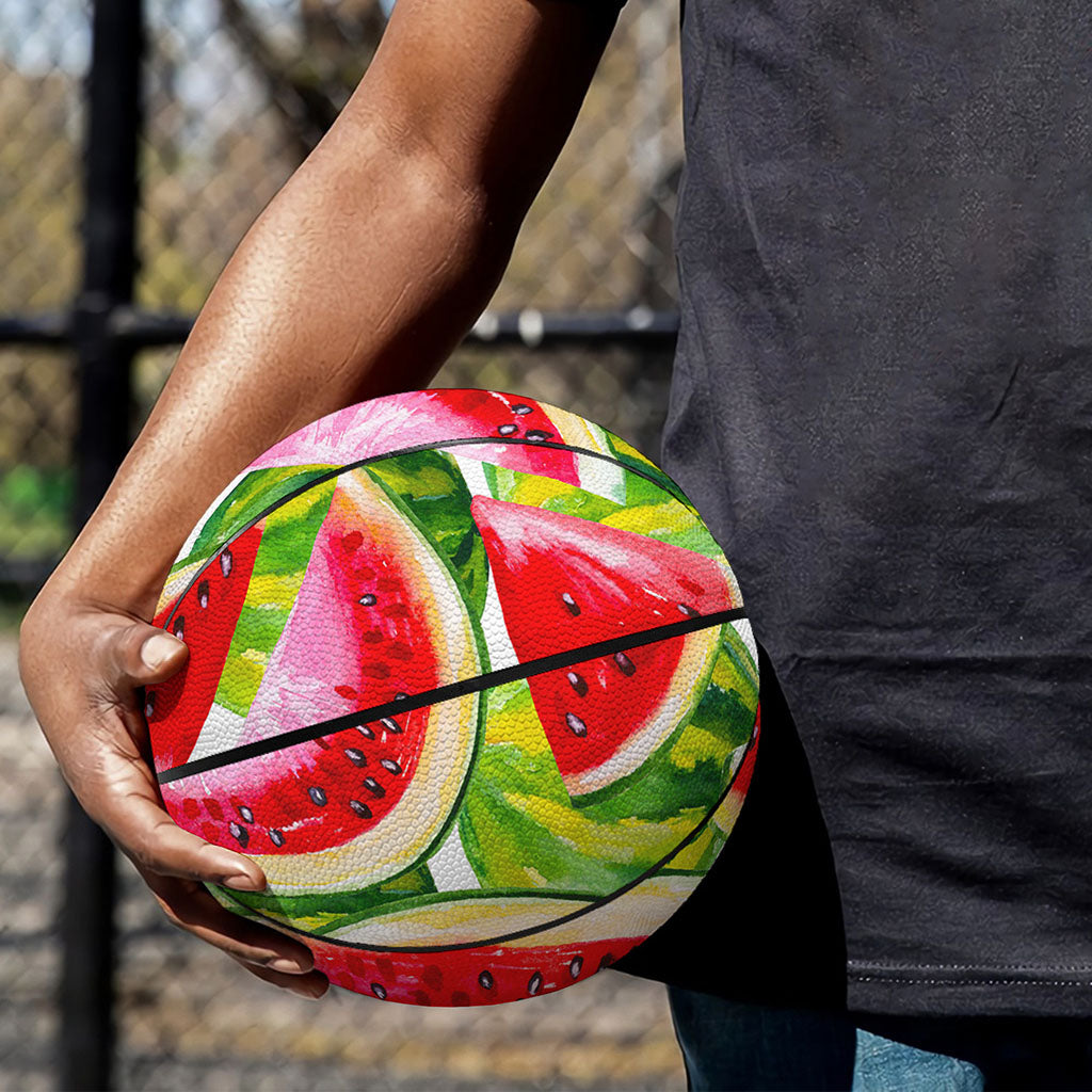 Watercolor Watermelon Pattern Print Basketball