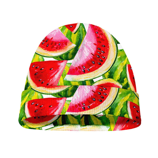 Watercolor Watermelon Pattern Print Beanie