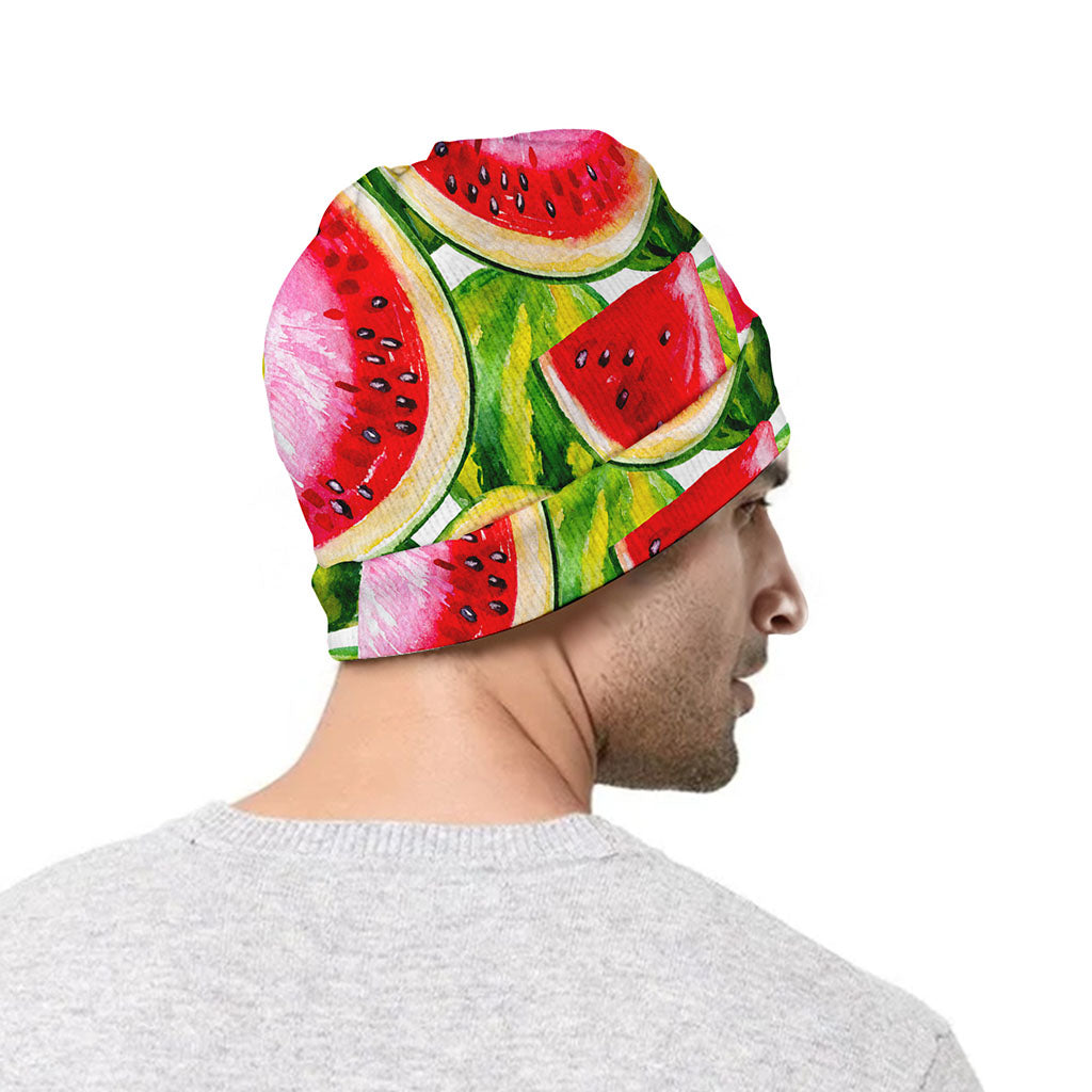 Watercolor Watermelon Pattern Print Beanie