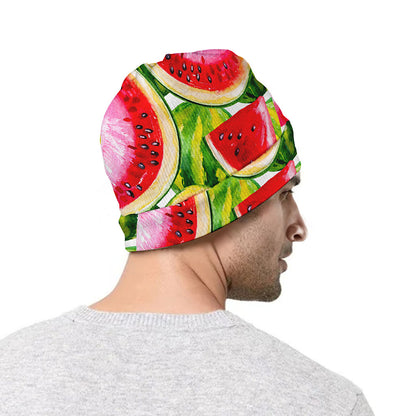 Watercolor Watermelon Pattern Print Beanie