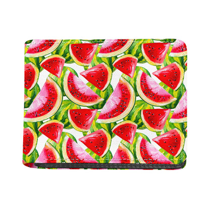 Watercolor Watermelon Pattern Print Bifold Wallet