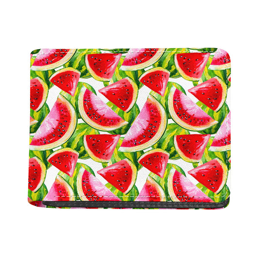 Watercolor Watermelon Pattern Print Bifold Wallet