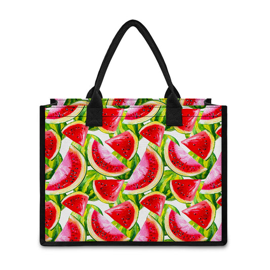 Watercolor Watermelon Pattern Print Canvas Tote Bag