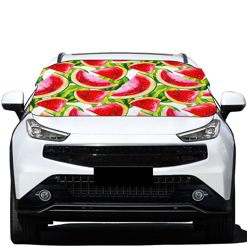 Watercolor Watermelon Pattern Print Car Windshield Snow Cover