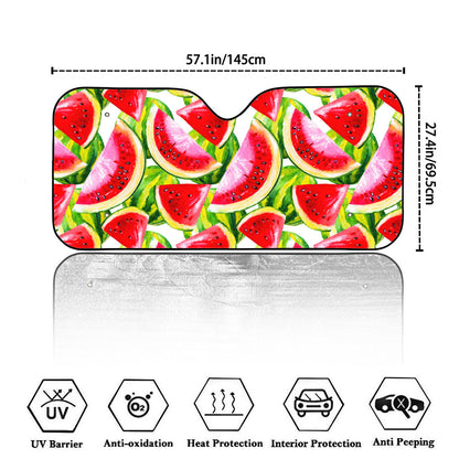 Watercolor Watermelon Pattern Print Car Windshield Sun Shade