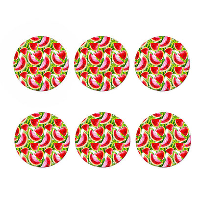 Watercolor Watermelon Pattern Print Coaster Set