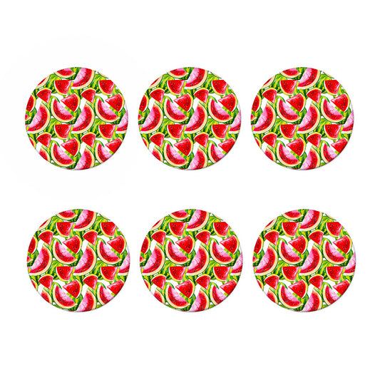 Watercolor Watermelon Pattern Print Coaster Set