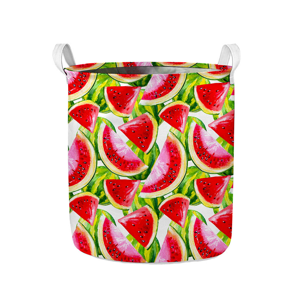 Watercolor Watermelon Pattern Print Collapsible Laundry Basket