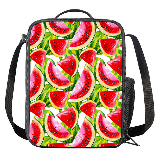 Watercolor Watermelon Pattern Print Crossbody Lunch Bag