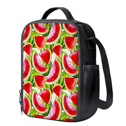 Watercolor Watermelon Pattern Print Crossbody Lunch Bag