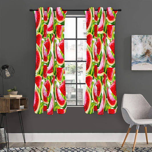 Watercolor Watermelon Pattern Print Curtain