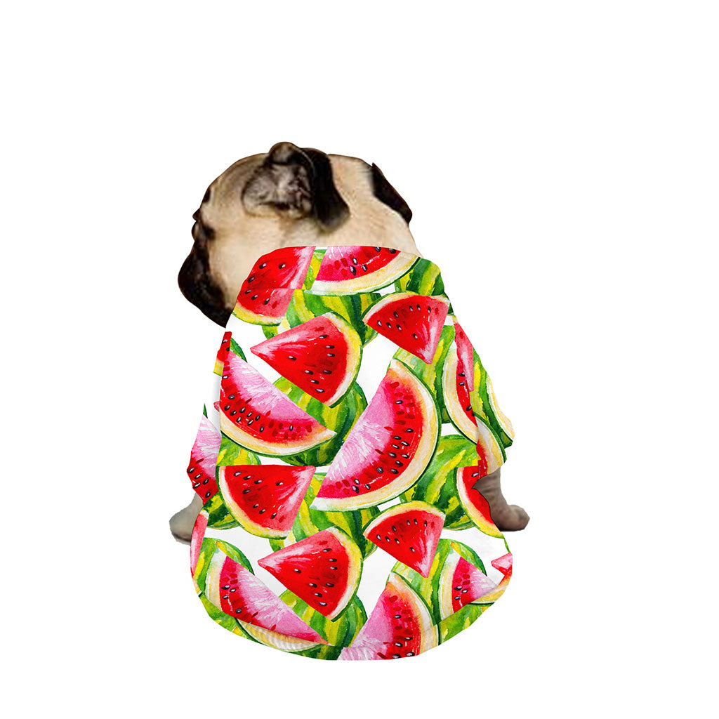 Watercolor Watermelon Pattern Print Dog Zip Up Jacket