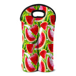 Watercolor Watermelon Pattern Print Double Neoprene Wine Tote