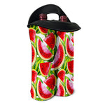 Watercolor Watermelon Pattern Print Double Neoprene Wine Tote
