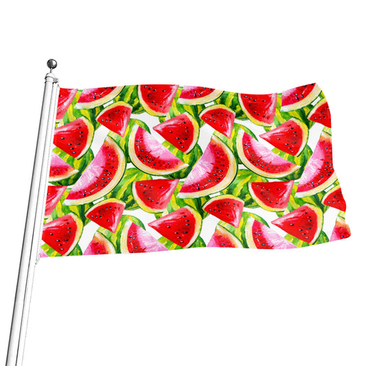 Watercolor Watermelon Pattern Print Flag