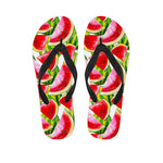 Watercolor Watermelon Pattern Print Flip Flops