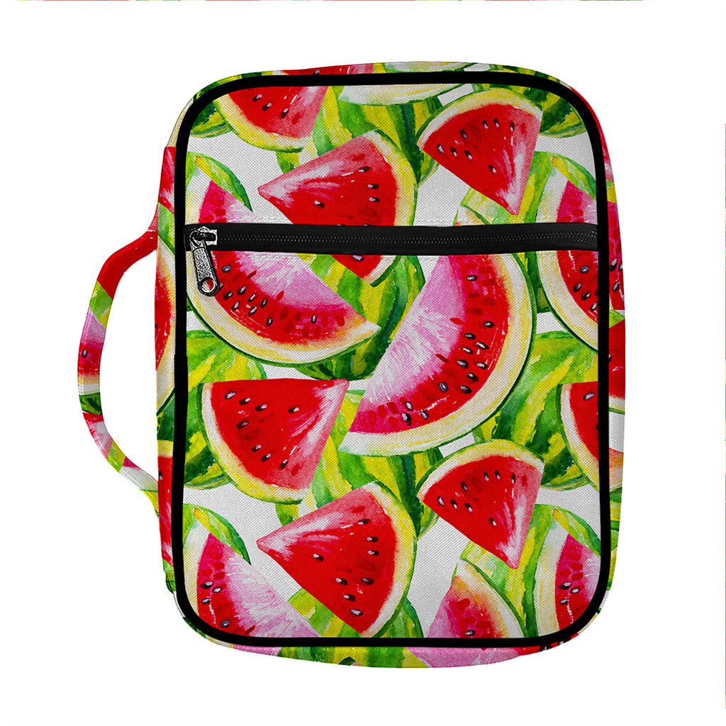 Watercolor Watermelon Pattern Print Front Pocket Bible Bag