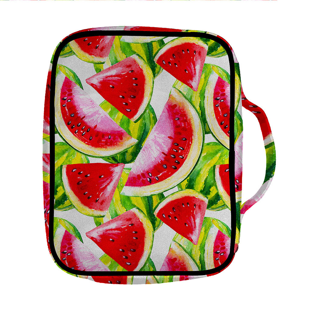 Watercolor Watermelon Pattern Print Front Pocket Bible Bag