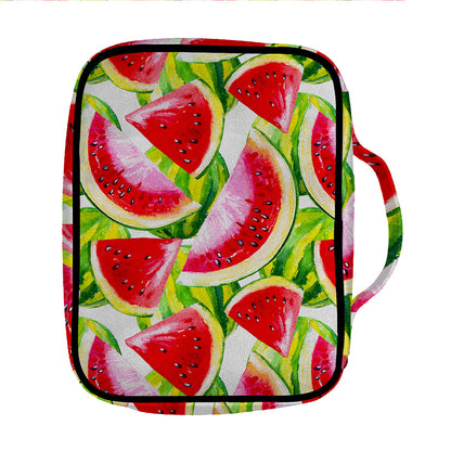 Watercolor Watermelon Pattern Print Front Pocket Bible Bag