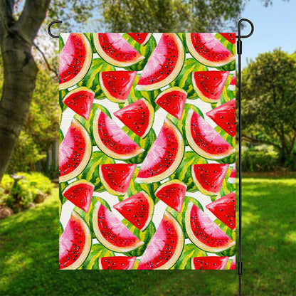 Watercolor Watermelon Pattern Print Garden Flag