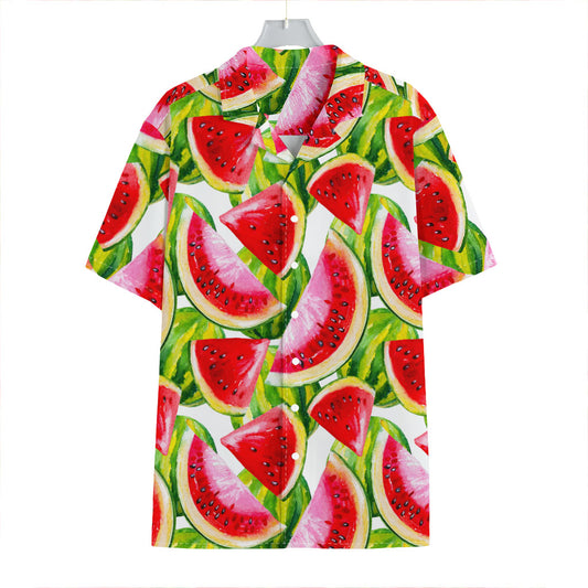 Watercolor Watermelon Pattern Print Hawaiian Shirt