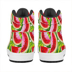 Watercolor Watermelon Pattern Print High Top Leather Sneakers