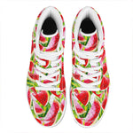 Watercolor Watermelon Pattern Print High Top Leather Sneakers