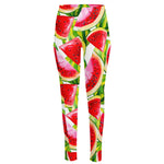 Watercolor Watermelon Pattern Print High-Waisted Pocket Leggings