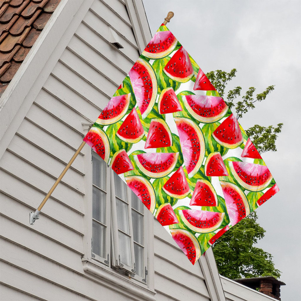 Watercolor Watermelon Pattern Print House Flag