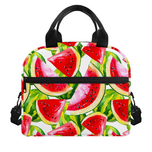 Watercolor Watermelon Pattern Print Insulated Lunch Bag