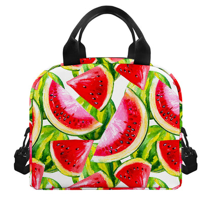 Watercolor Watermelon Pattern Print Insulated Lunch Bag