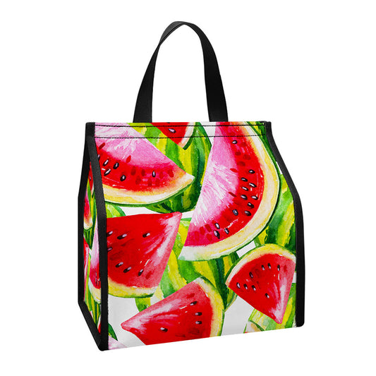 Watercolor Watermelon Pattern Print Insulated Lunch Tote