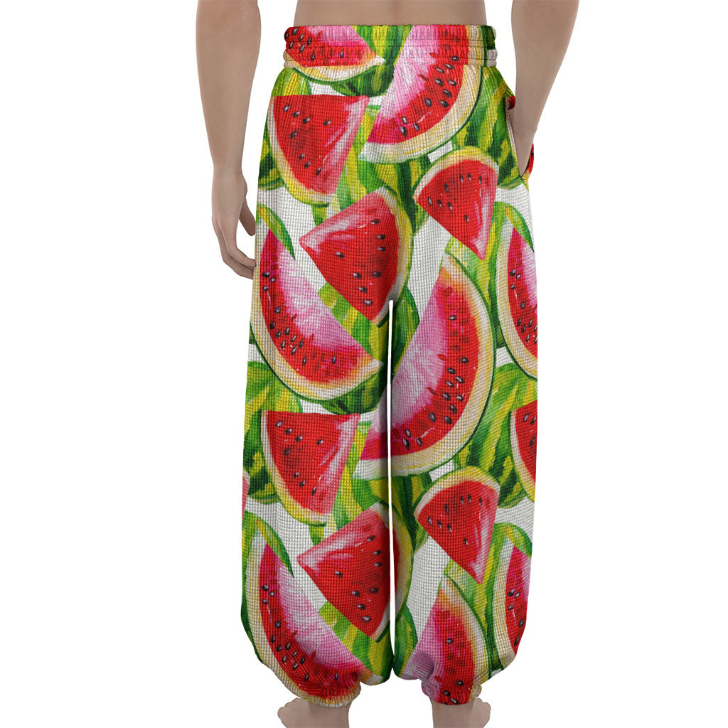 Watercolor Watermelon Pattern Print Lantern Pants