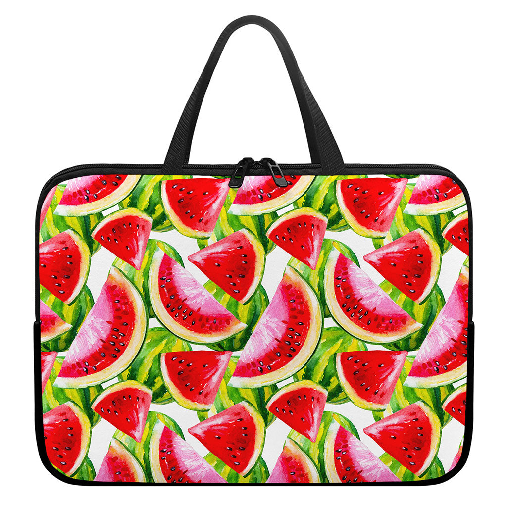 Watercolor Watermelon Pattern Print Laptop Sleeve With Handle