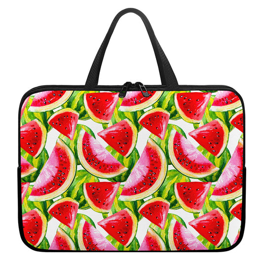 Watercolor Watermelon Pattern Print Laptop Sleeve With Handle