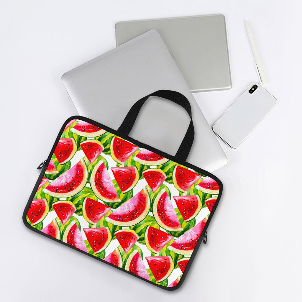 Watercolor Watermelon Pattern Print Laptop Sleeve With Handle