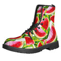 Watercolor Watermelon Pattern Print Lace-Up Boots