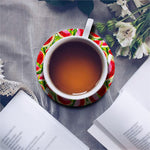Watercolor Watermelon Pattern Print Leather Coaster Set