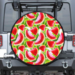 Watercolor Watermelon Pattern Print Leather Spare Tire Cover