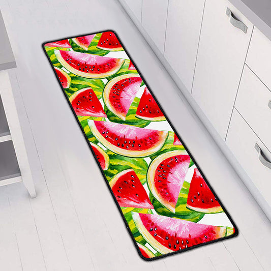 Watercolor Watermelon Pattern Print Long Kitchen Mat