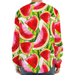 Watercolor Watermelon Pattern Print Long Sleeve Baseball Jersey