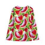 Watercolor Watermelon Pattern Print Long Sleeve Short Coat