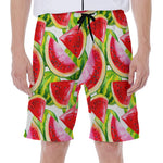Watercolor Watermelon Pattern Print Men's Beach Shorts