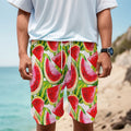 Watercolor Watermelon Pattern Print Men's Cargo Shorts